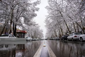 برف بامدادی، هوای آلوده مشهد را تازه کرد