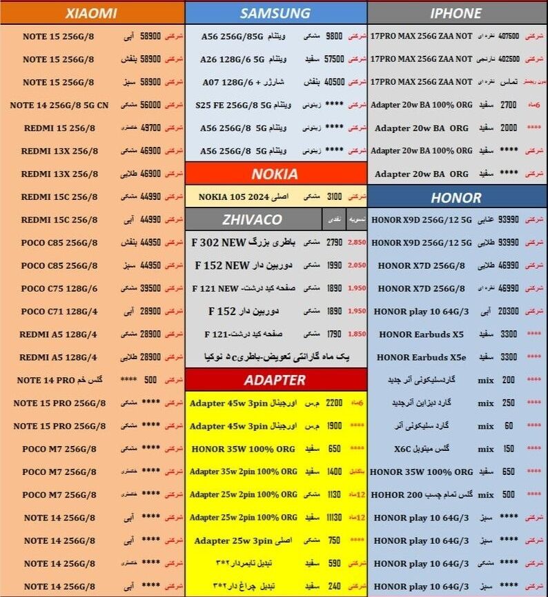 بررسی قیمت موبایل در بازار مشهد | پرچمداران اپل در صدر جدول قیمت‌ها (۲۷ مرداد ۱۴۰۵)